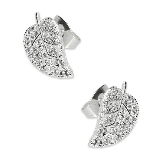 LPAP097 Arete Broquel Hojita Pavé Z Plata .925 Taxco 3138070220