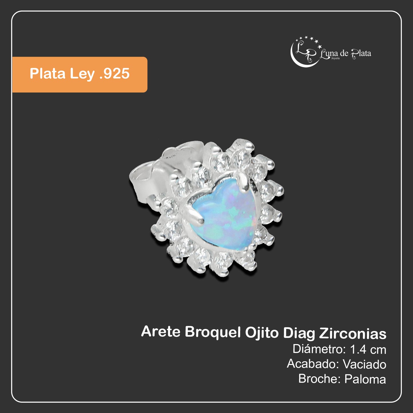 LPAP099 Arete Broquel Corazón Ópalo Dest Plata .925 Taxco 3138021598