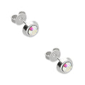 LPAP105 Arete Broquel Papelillo Tornasol Bisel Liso Plata .925 Taxco 3177997292