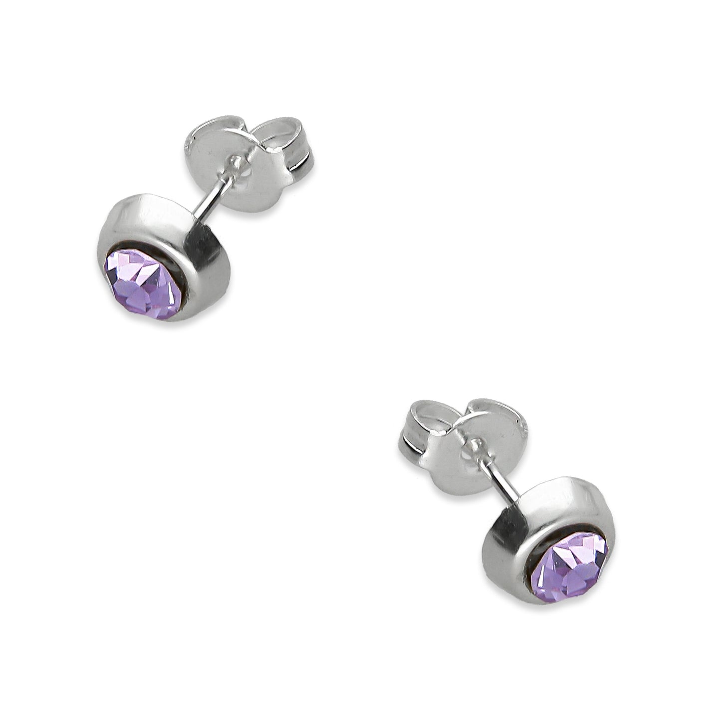 LPAP107 Arete Broquel Papelillo Violeta Bisel Liso Plata .925 Taxco 2090396625