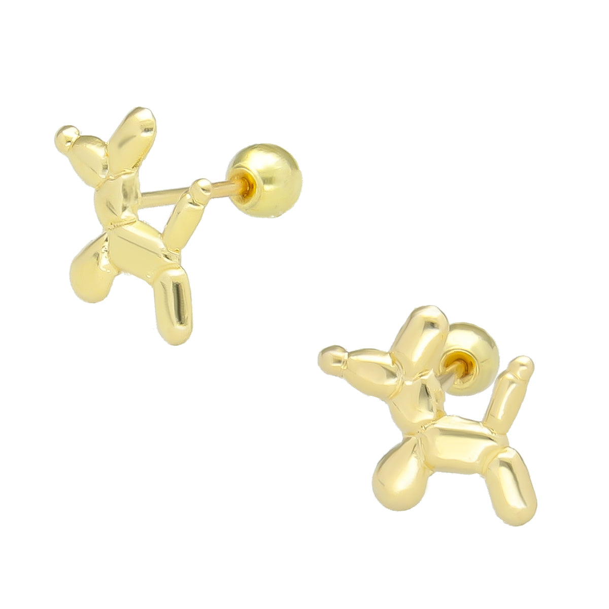 LPAUBR058 Aretes Broquel Oro 10K Niñas o Mujer Perrito Globo 634 2114359828