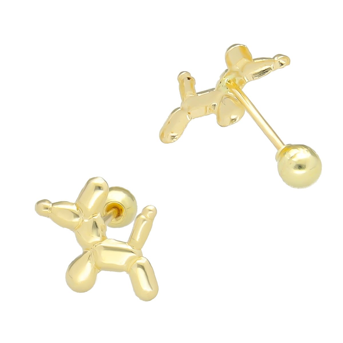 LPAUBR058 Aretes Broquel Oro 10K Niñas o Mujer Perrito Globo 634 2114359828