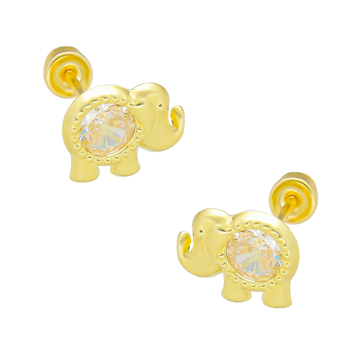 LPAUBR059 Aretes Broquel Oro 10K Niñas o Mujer Elefante Bolitas 650 1886130281