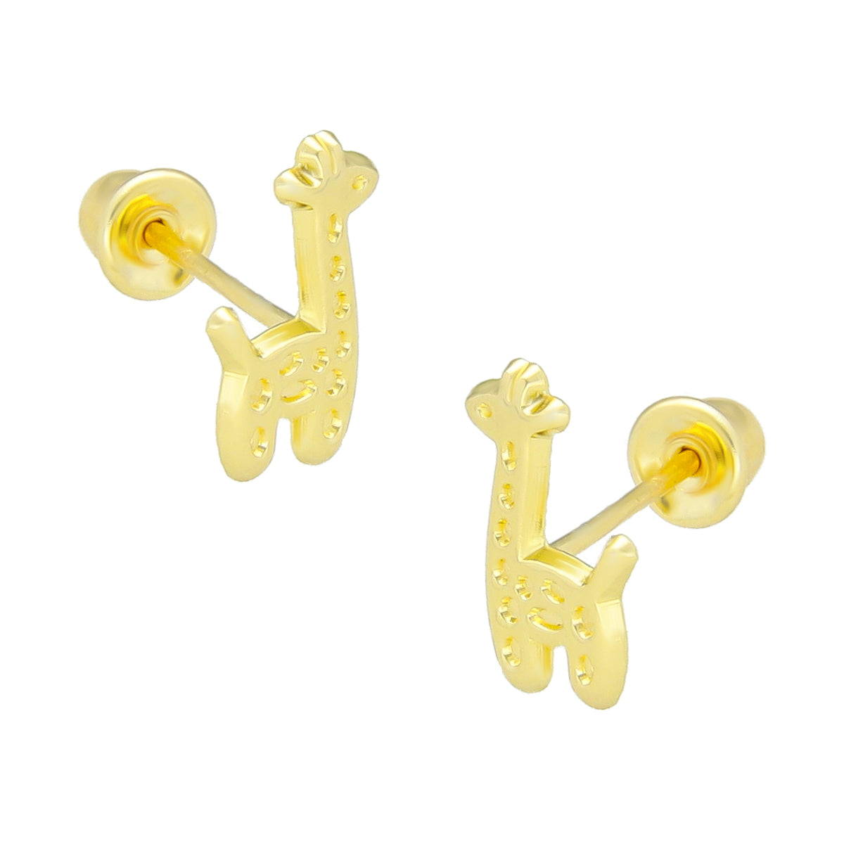 LPAUBR061 Aretes Broquel Oro 10K Niñas o Mujer Modelo Jirafa 654 2124146192