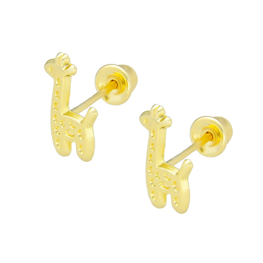 LPAUBR061 Aretes Broquel Oro 10K Niñas o Mujer Modelo Jirafa 654 2124146192