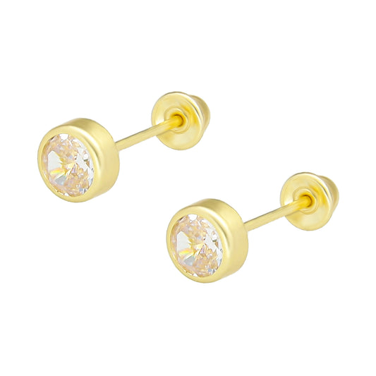 LPAUBR063 Aretes Broquel Oro 10K Niñas o Mujer Tambor #4 365A 2163379840