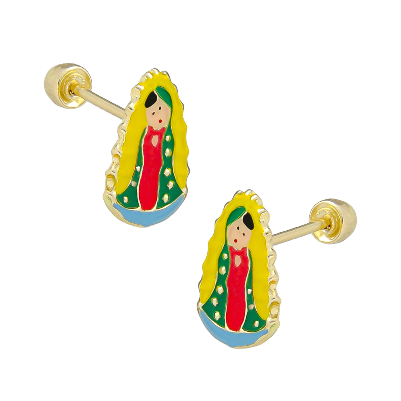 LPAUBR077 Aretes Broquel Oro 10K Niña o Mujer Virgen Esmalte Plus 366B 2279473276