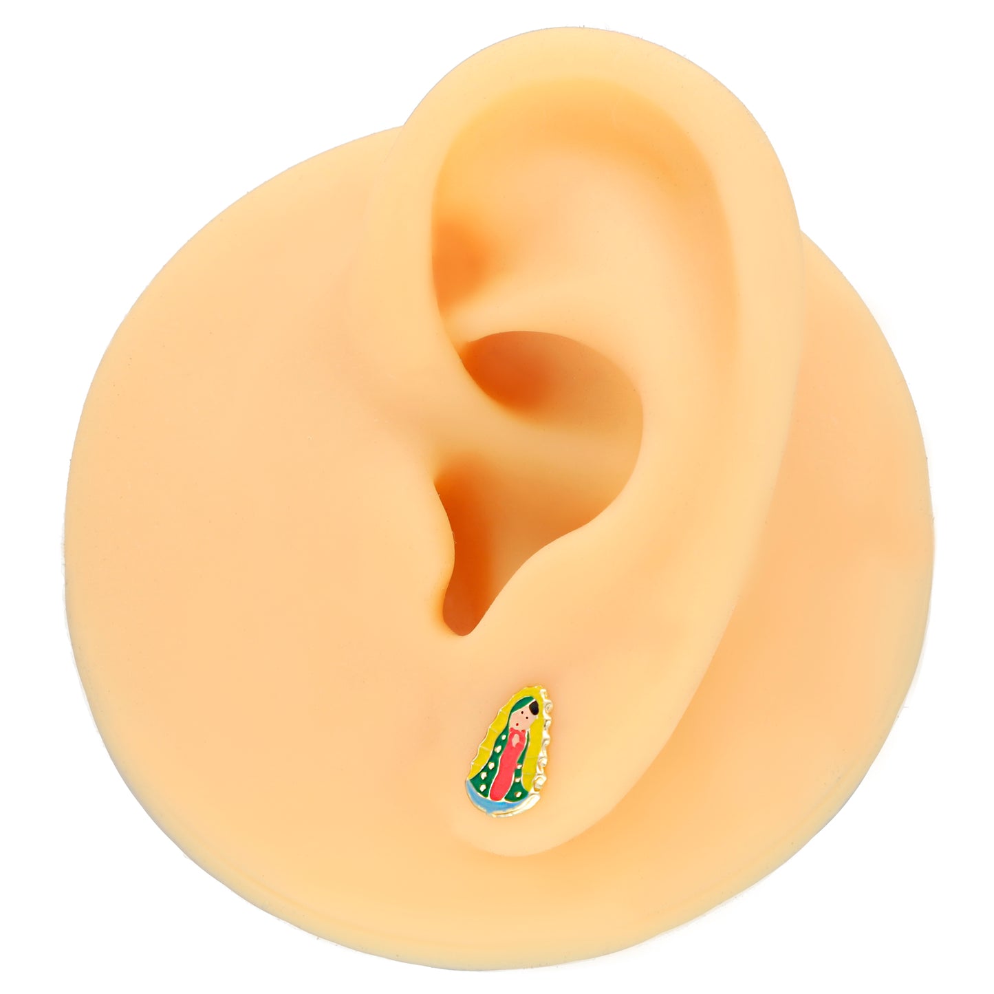 LPAUBR077 Aretes Broquel Oro 10K Niña o Mujer Virgen Esmalte Plus 366B 2279473276