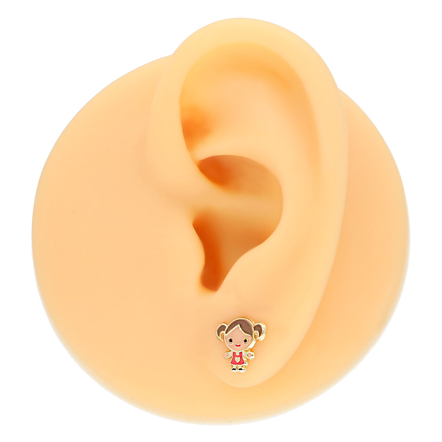 LPAUBR078 Aretes Broquel Oro 10K Niña o Mujer Niña Esmaltada 368 2279409078