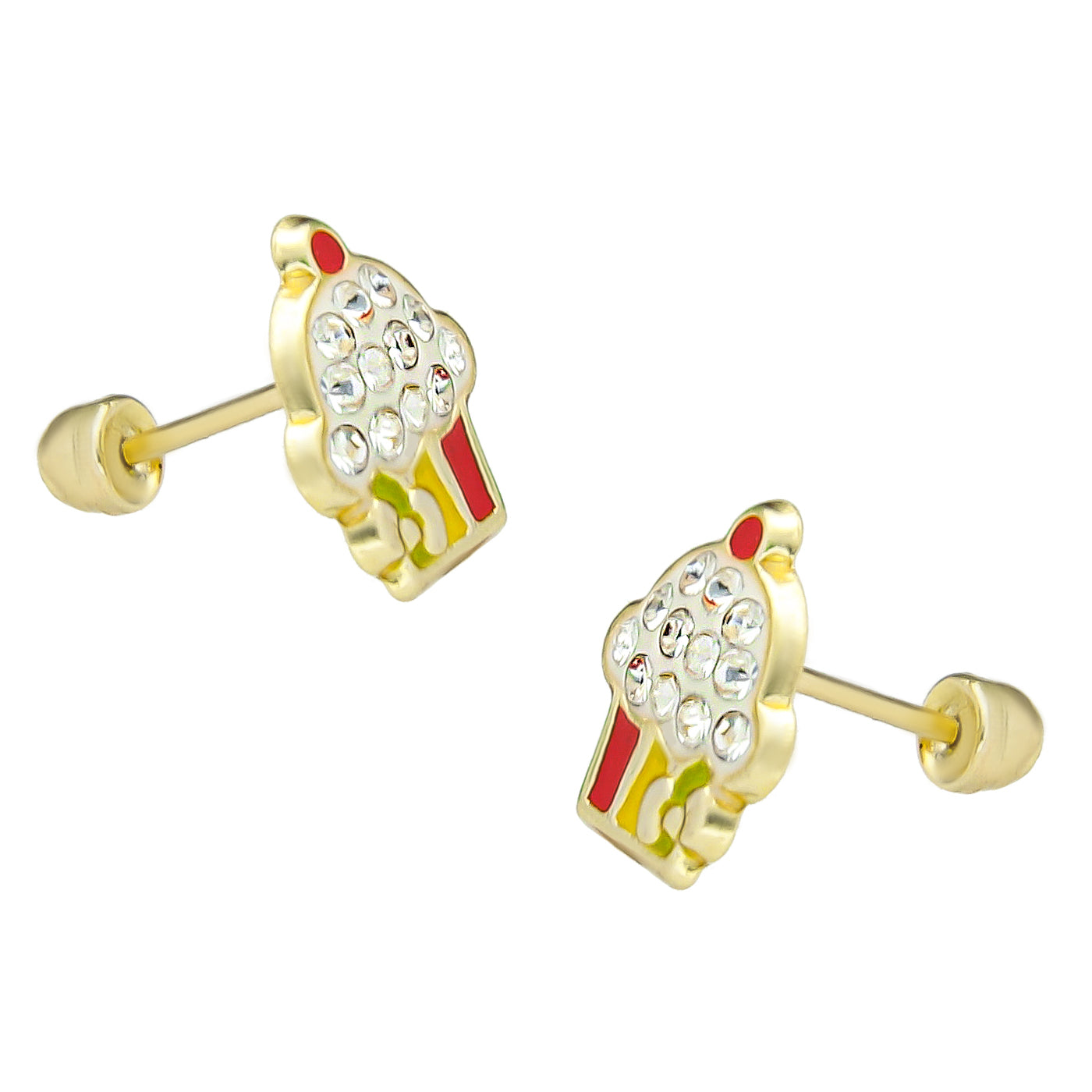 LPAUBR095 Aretes Broquel Oro 10K Niñas o Mujer Cupcake Esm 266 Multi 1914114787