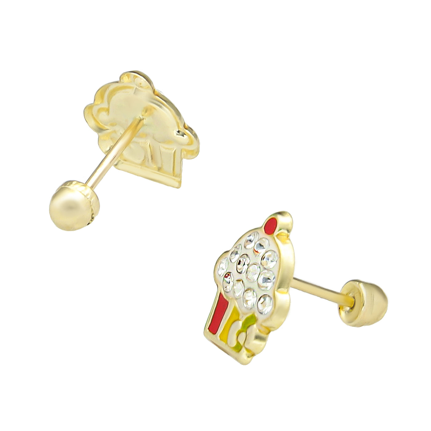 LPAUBR095 Aretes Broquel Oro 10K Niñas o Mujer Cupcake Esm 266 Multi 1914114787