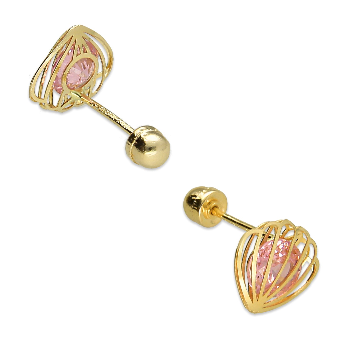 LPAUBR084 Aretes Broquel Oro 10K Niña o Mujer Concha 3D Chica 509-B 1908449733