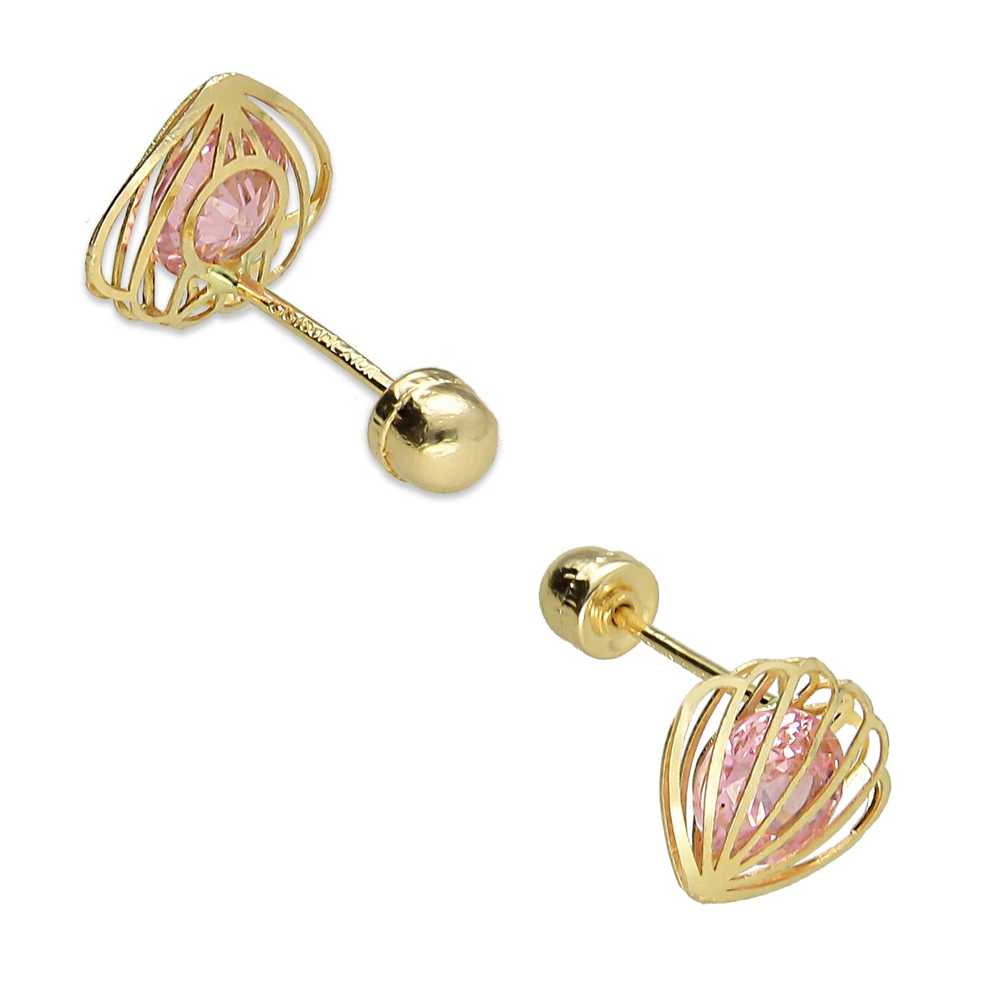LPAUBR084 Aretes Broquel Oro 10K Niña o Mujer Concha 3D Chica 509-B 1908449733