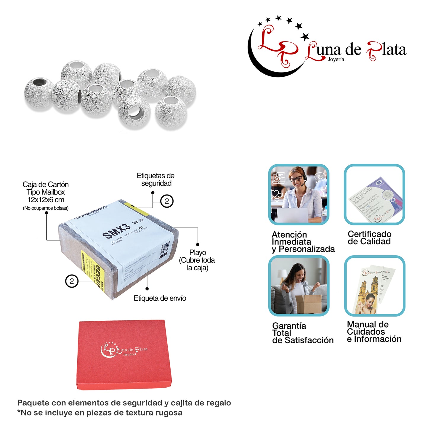 LPBO004 Bola Laser 4 mm para Armar - 10  Piezas de Plata .925 2023759121