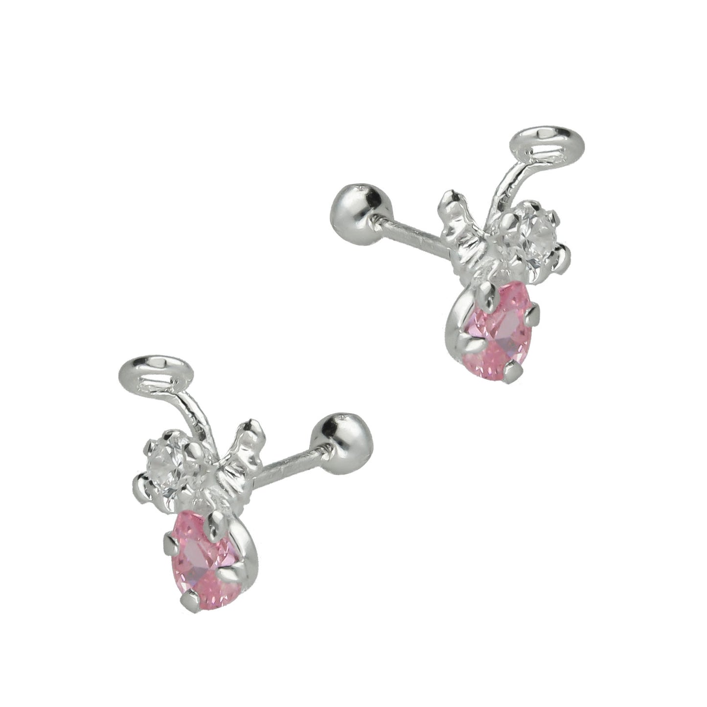 LPBR006 Aretes Broquel D Plata Mod Angelitos Gota Plata .925 Taxco MLM764944590