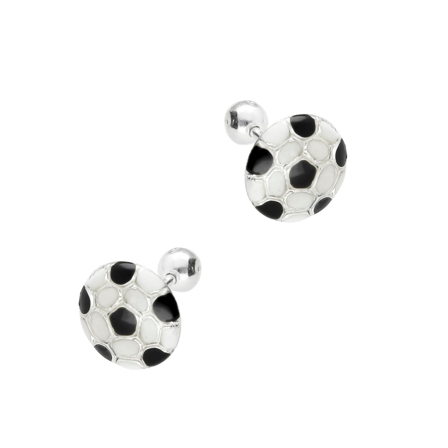 LPBR007 Aretes Broquel D Plata Mod Balón De Fut Plata .925 Taxco MLM764959415