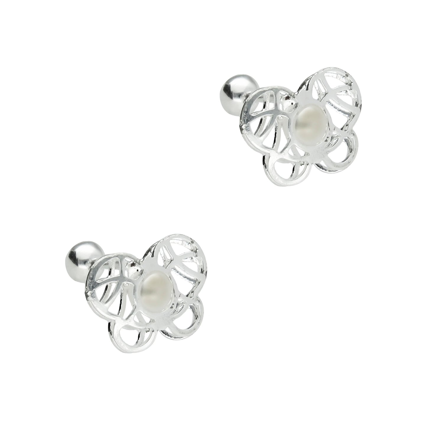 LPBR015 Aretes Broquel Mariposa Jaula En Plata .925 Taxco MLM827319322