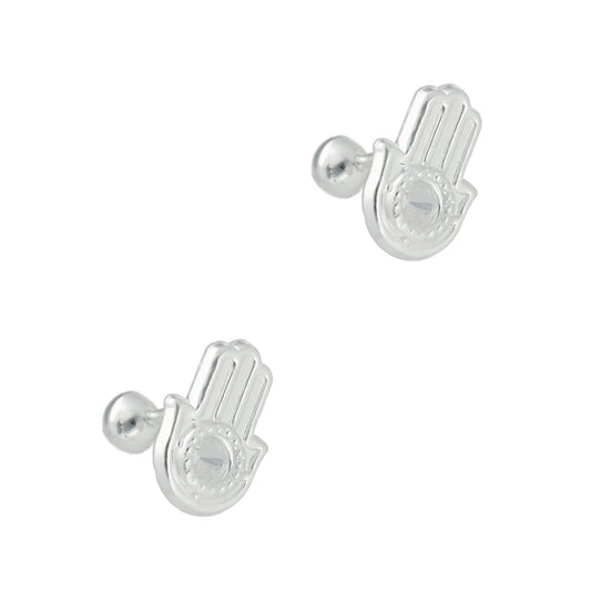 LPBR041 Aretes Broquel Plata Mod Mano De Fátima Plata .925 Taxco MLM764963405