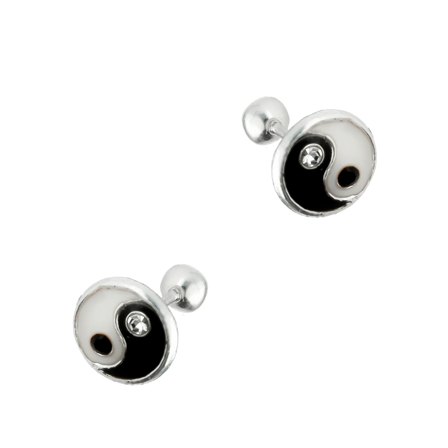 LPBR056 Aretes Broquel Plata Mod Ying Yang Plata .925 Taxco MLM764968939