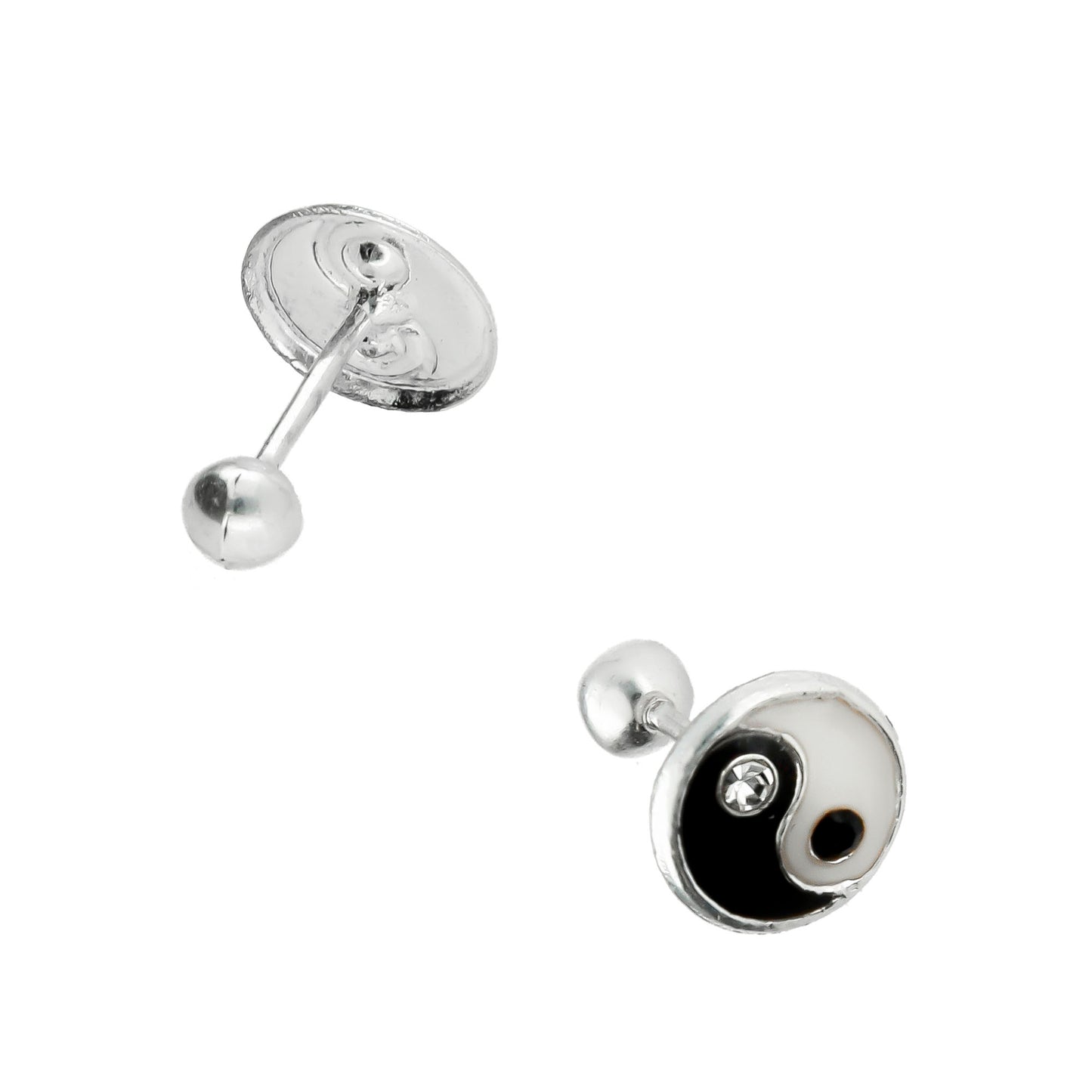 LPBR056 Aretes Broquel Plata Mod Ying Yang Plata .925 Taxco MLM764968939