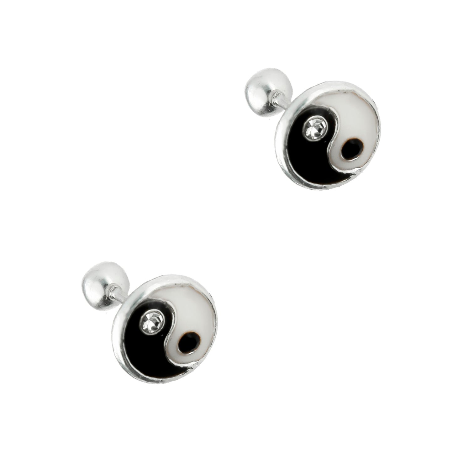 LPBR056 Aretes Broquel Plata Mod Ying Yang Plata .925 Taxco MLM764968939