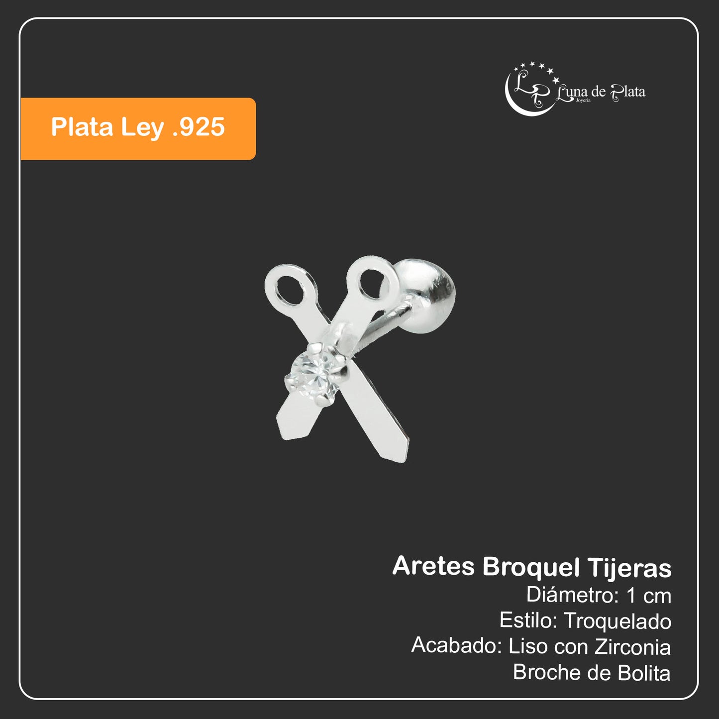 LPBR057 Aretes Broquel Tijeras En Plata .925 Taxco MLM827313924