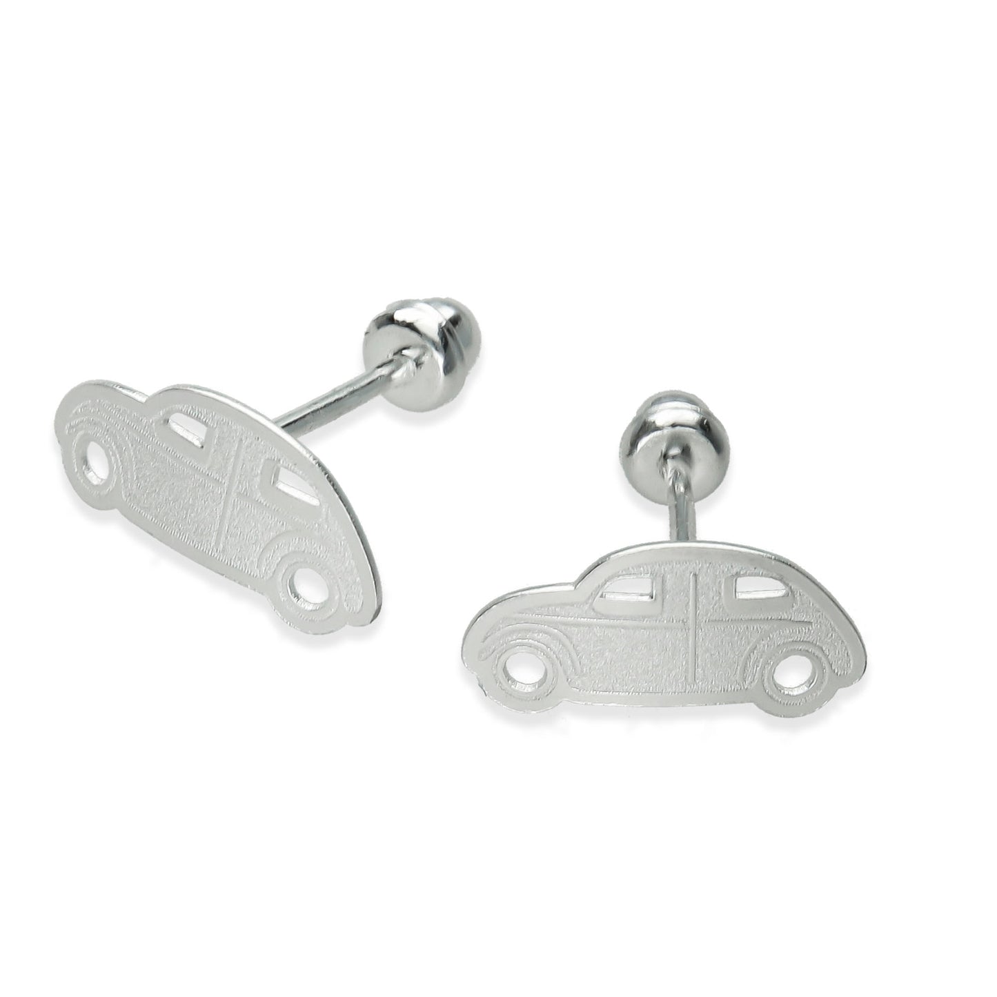 LPBR059 Aretes Broquel Plata Mod Vochitos Plata .925 Taxco 7649724776