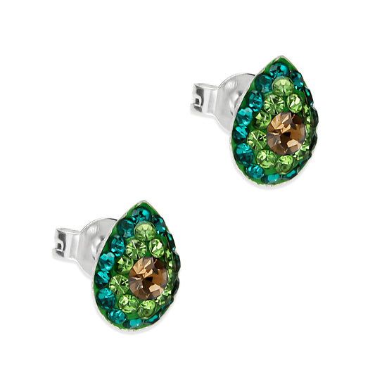 LPBR064 Aretes Aguacatito Cristal en Plata .925 Taxco Gro 1479007721