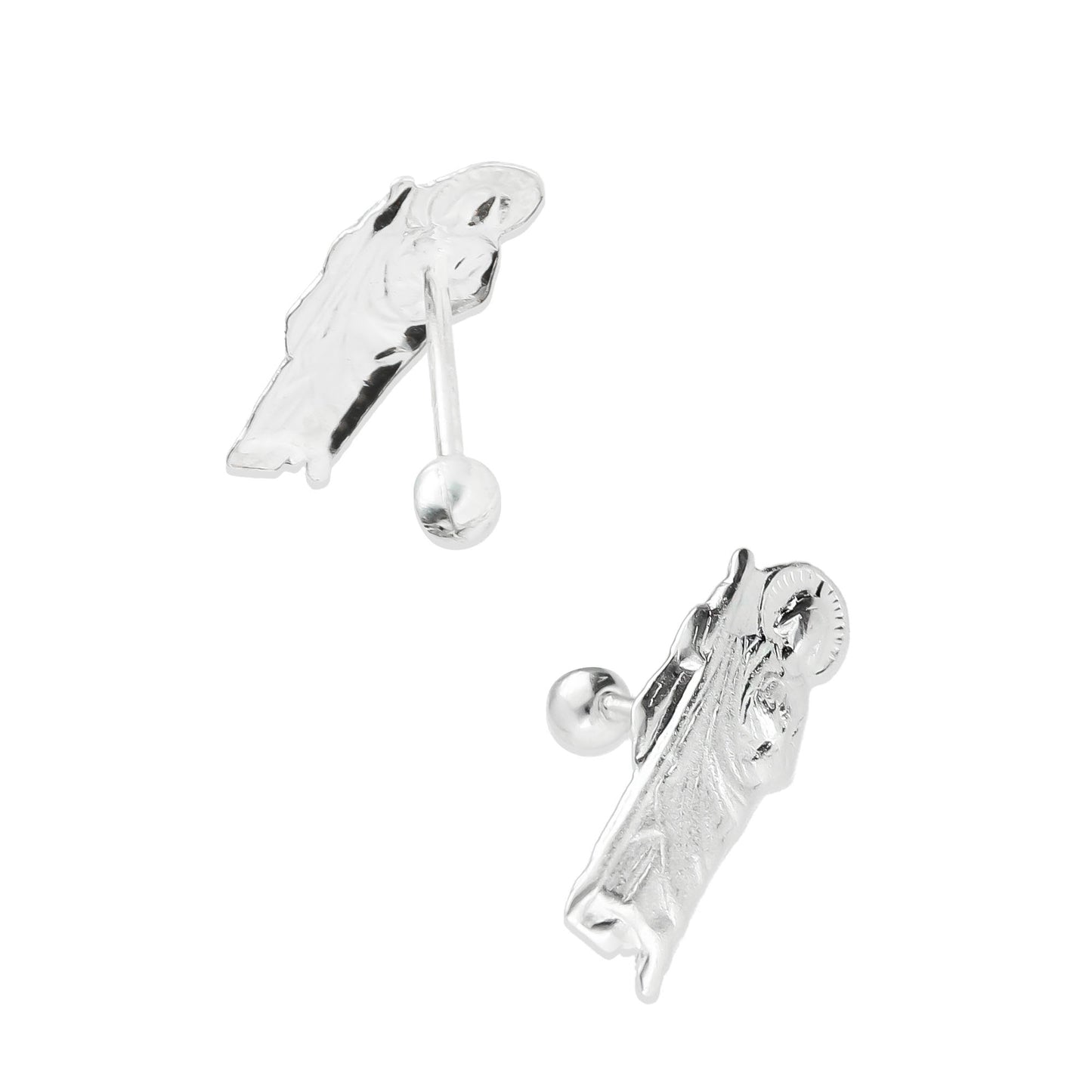 LPBR091 Aretes Broquel San Judas Tadeo Plata .925 Taxco Gro. 2767728942