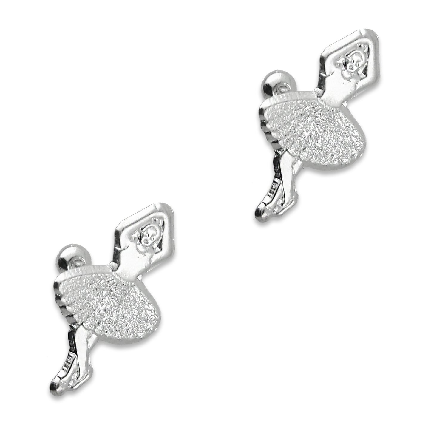 LPBR093 Aretes Broquel Bailarina Ballet en Plata .925 Taxco 2094859721