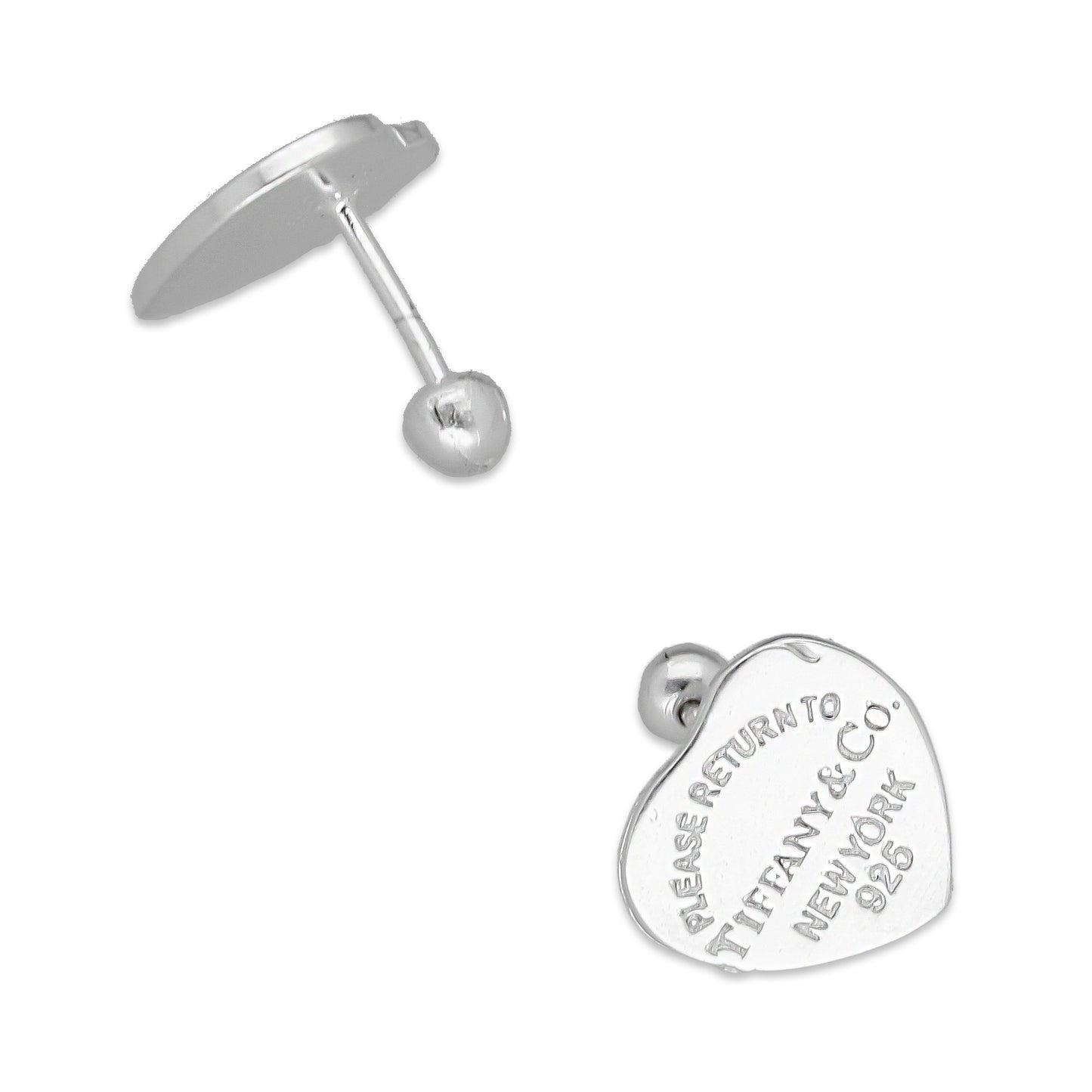 LPBR098 Arete Broquel Tiff Azul Cielo Esmalte 11 mm en Plata .925 Taxco