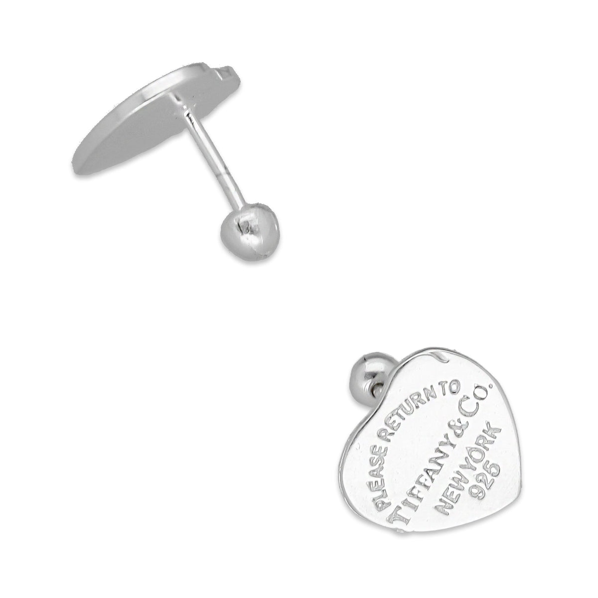LPBR098 Arete Broquel Tiff Azul Cielo Esmalte 11 mm en Plata .925 Taxco