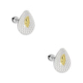 LPBR104 Arete Broquel Virgen Dorada Gota Radial en Plata .925