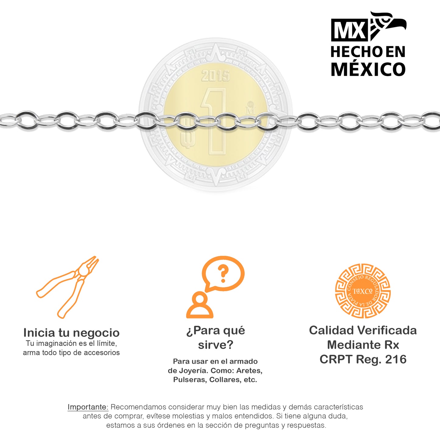 LPCAD008 Cadena x metro Brill 4 mm Para Armar Plata .925 5781015928
