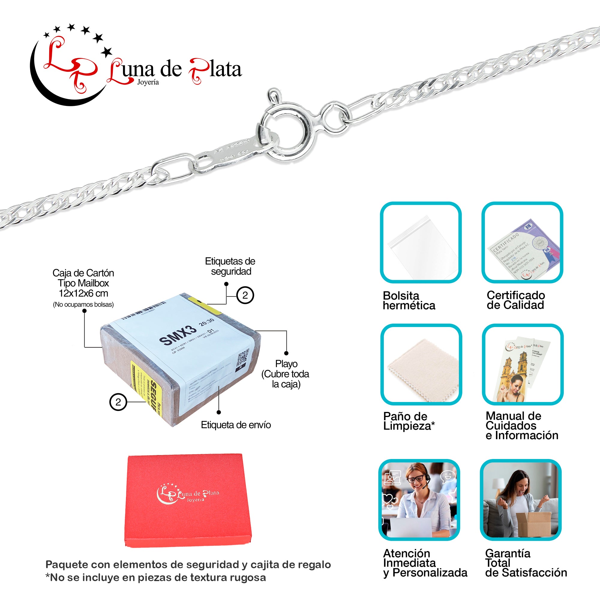 LPCU006-50 Cadena Doble Rombo 2 Mm X 50 Cm 739354388