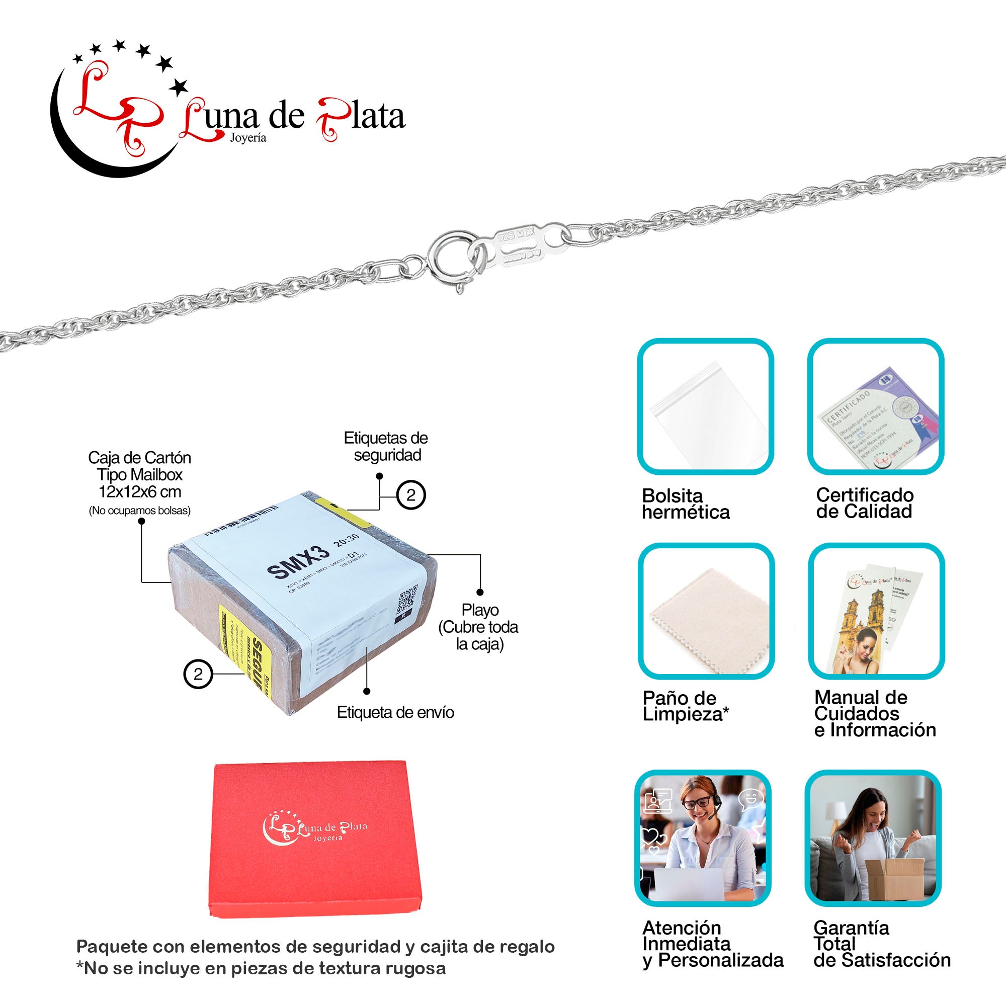 LPCU008-60 Cadena Torsal Ligera 2 Mm X 60 Cm 739350792