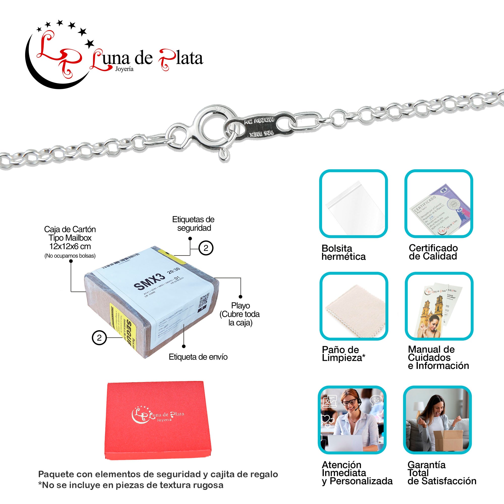 LPCU015-45 Cadena Modelo Rolo 2 Mm X 45 Cm 755741222