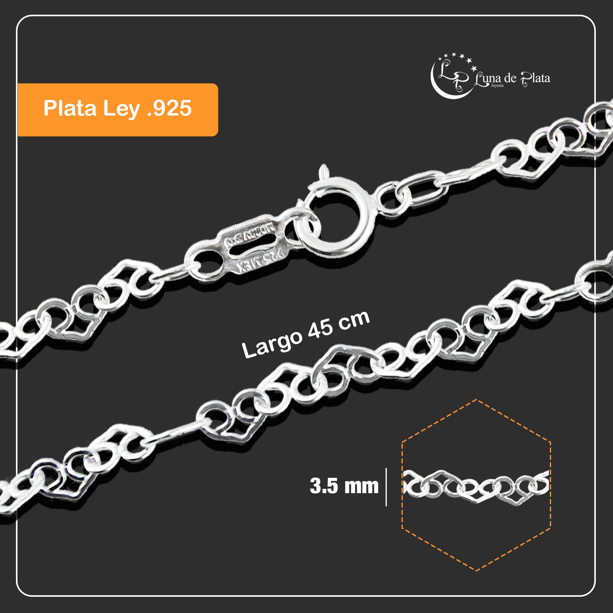 LPCU022-45 Cadena Modelo Love Cruise 3.5 Mm X 45 755753769