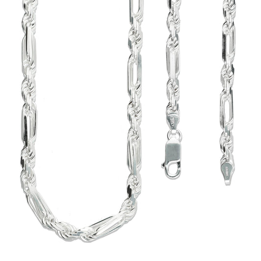LPCU039-55 Cadena Torsal Fígaro 5 mm x 55 cm Plata .925 Taxco Gro 1812578798