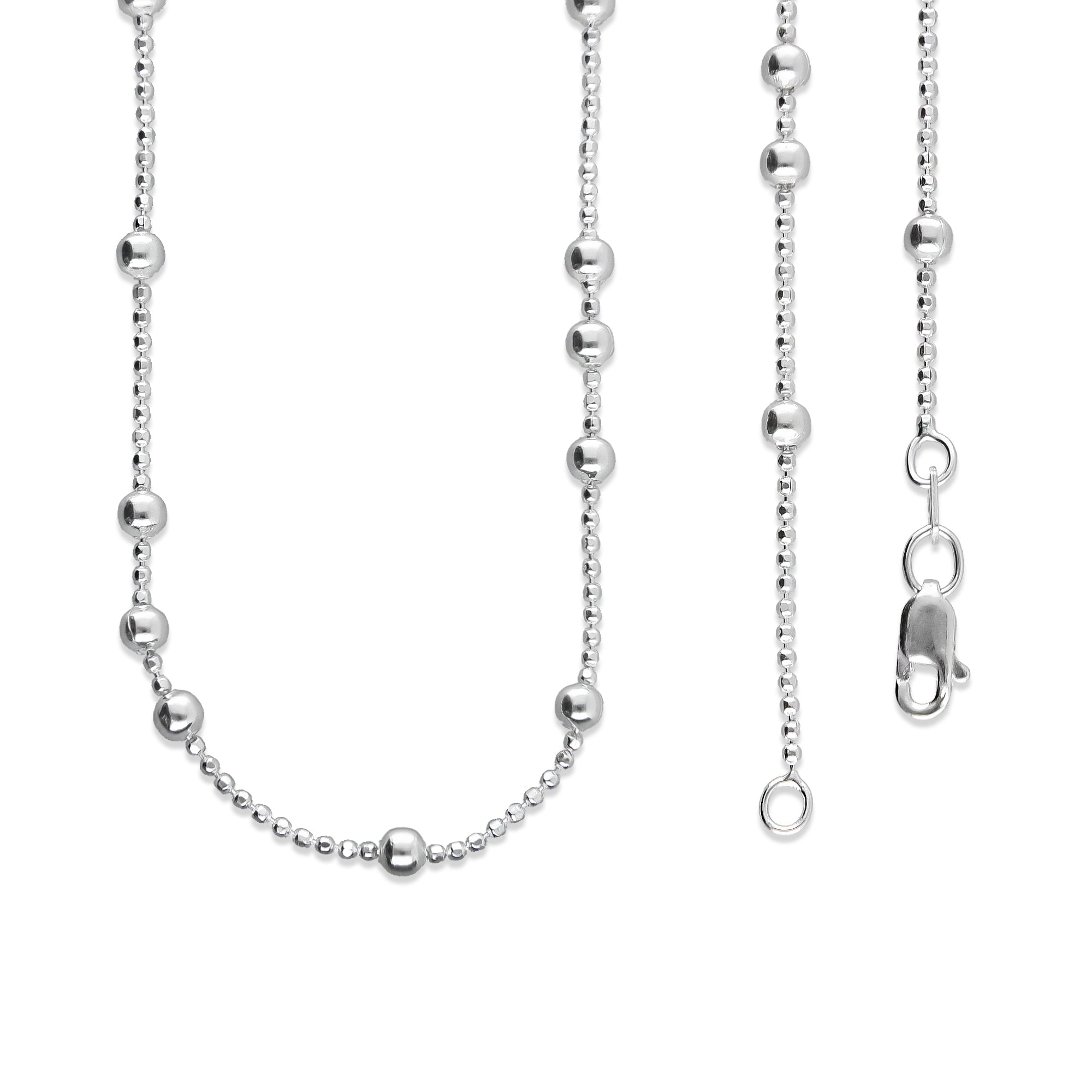 LPCU059-55 Cadena Viviana Bolitas 3x1 55 cm Plata .925 Taxco 2145451325