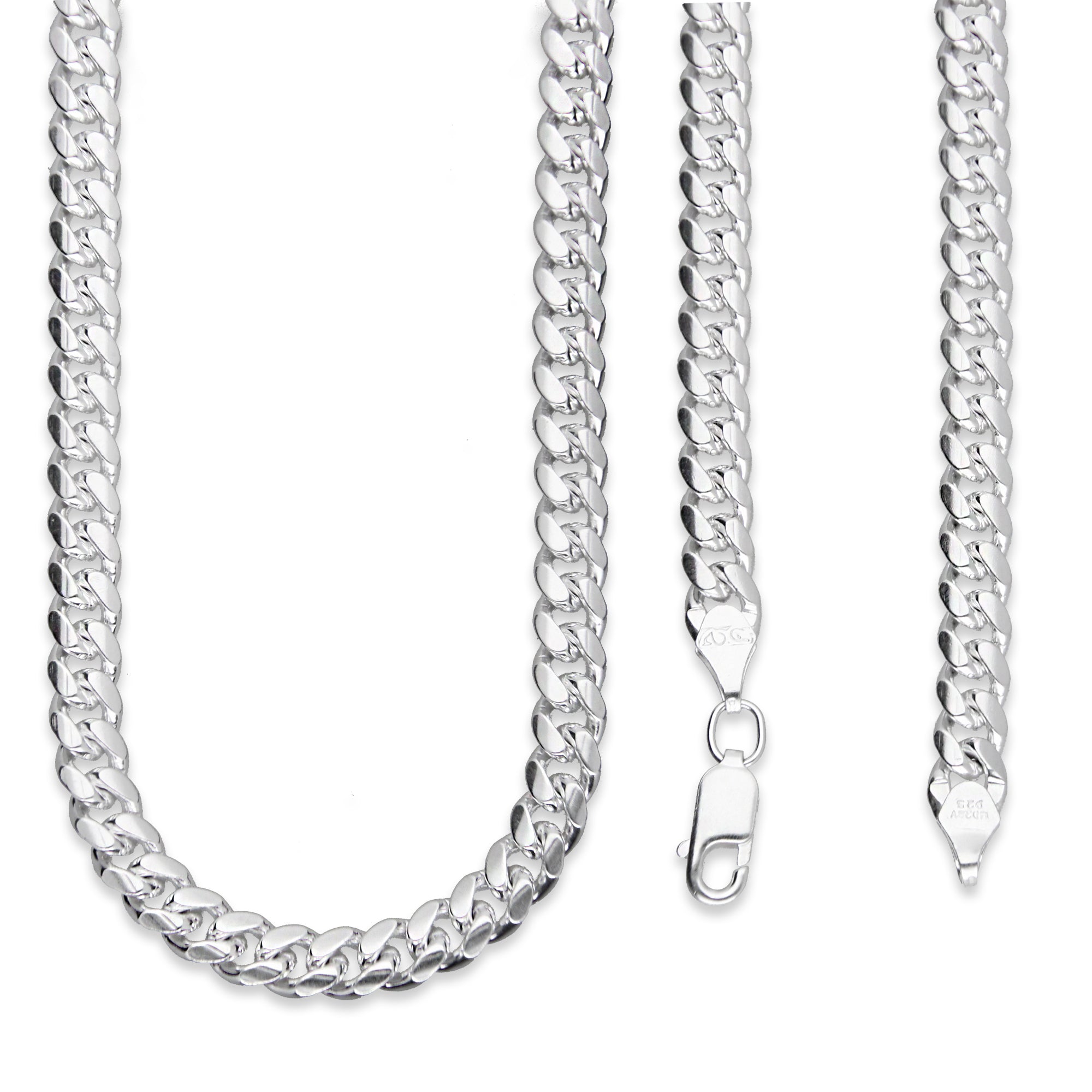 LPCU071-55 Cadena Cuba Lisa 5 mm x 55 cm en Plata .925 MLM5107488382