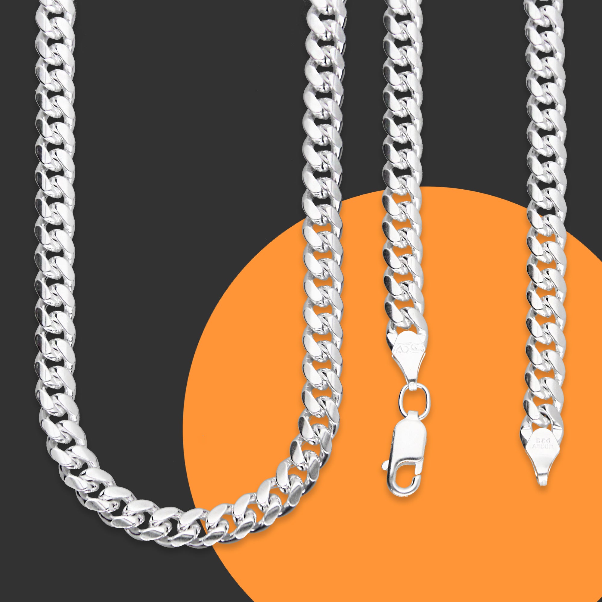 LPCU071-70 Cadena Cuba Lisa 5 mm x 70 cm en Plata .925 MLM5107524636