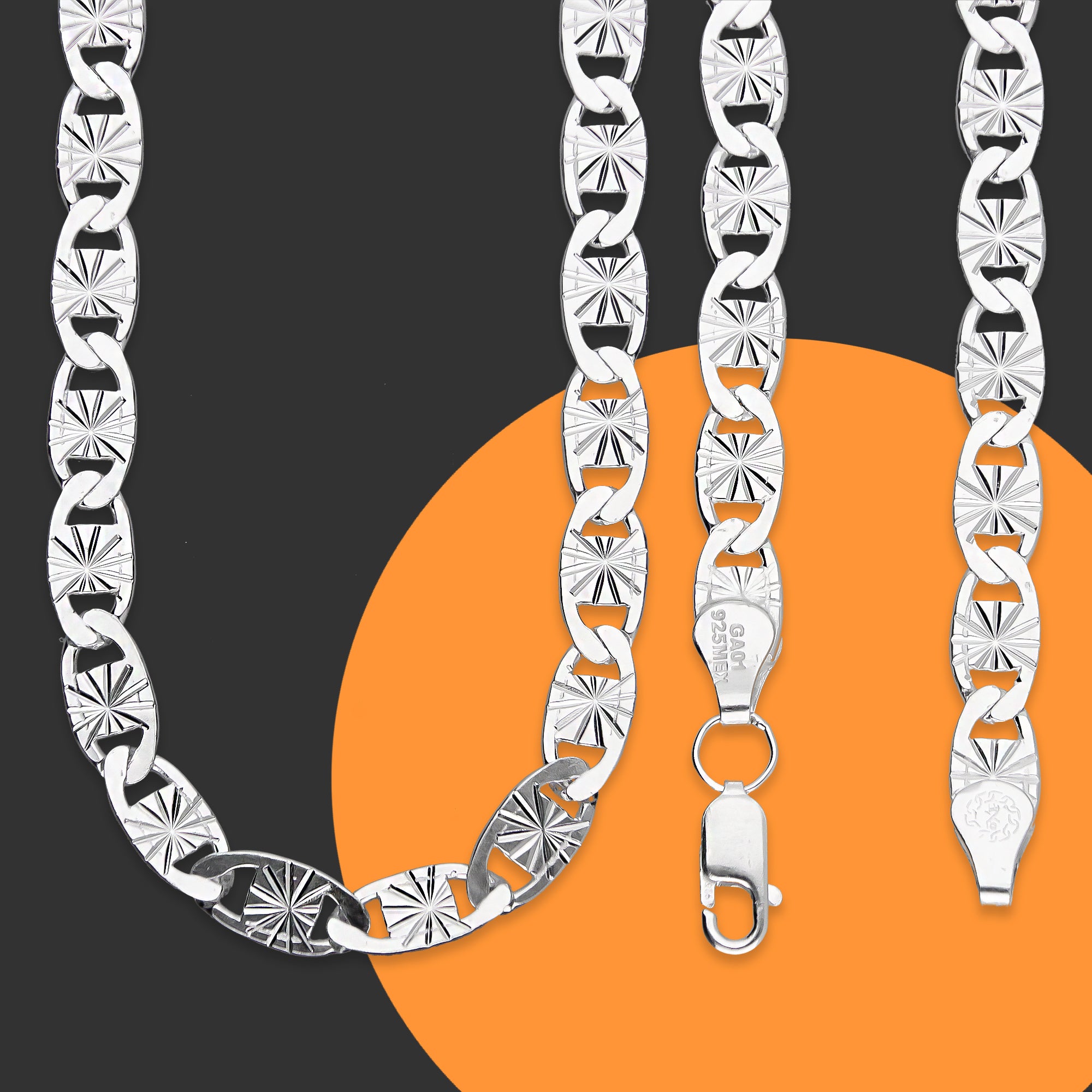 LPCU073-50 Cadena Gussi Estrella 6 mm x 50 cm en Plata .925 MLM5107524620