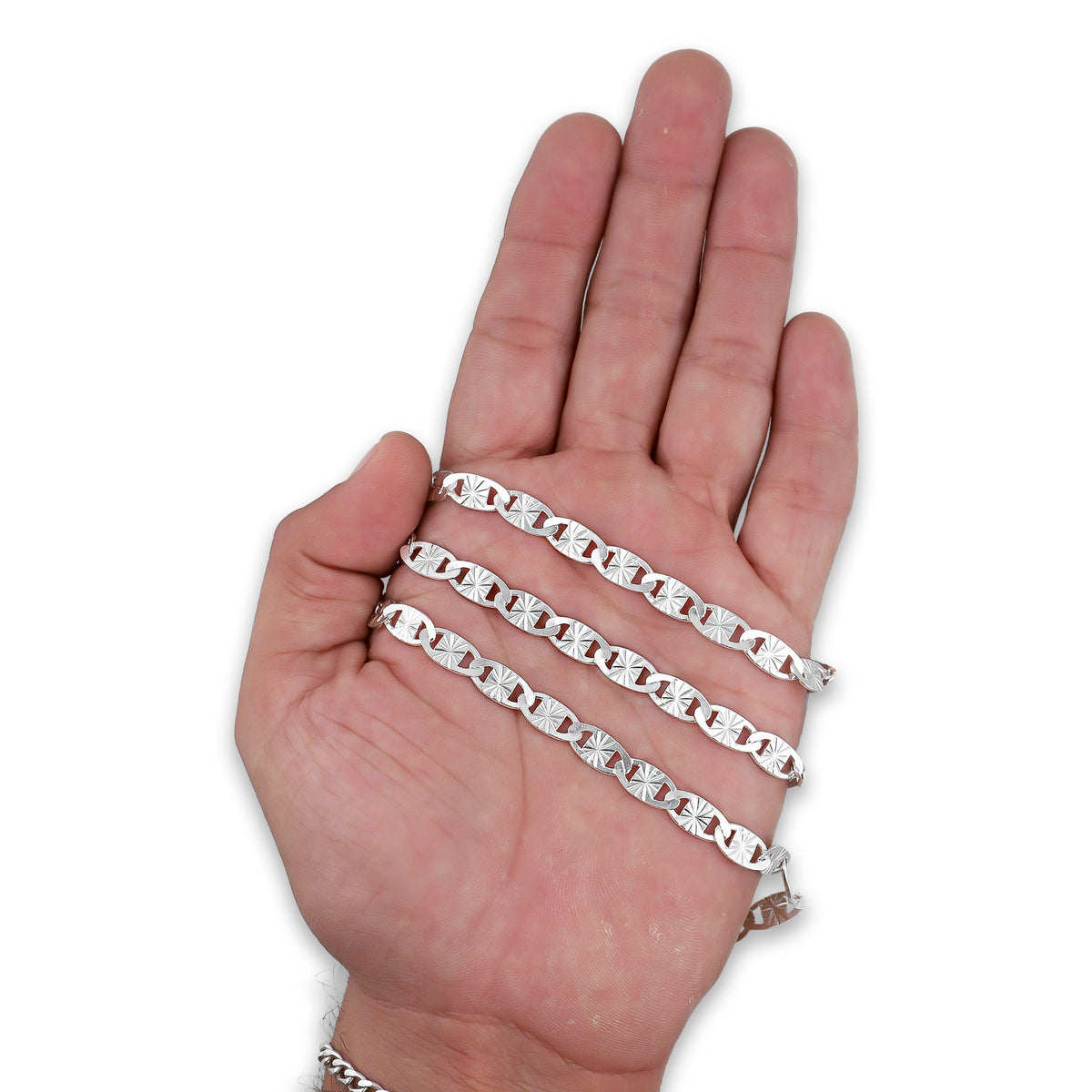 LPCU073-60 Cadena Gussi Estrella 6 mm x 60 cm en Plata .925 MLM5107468524