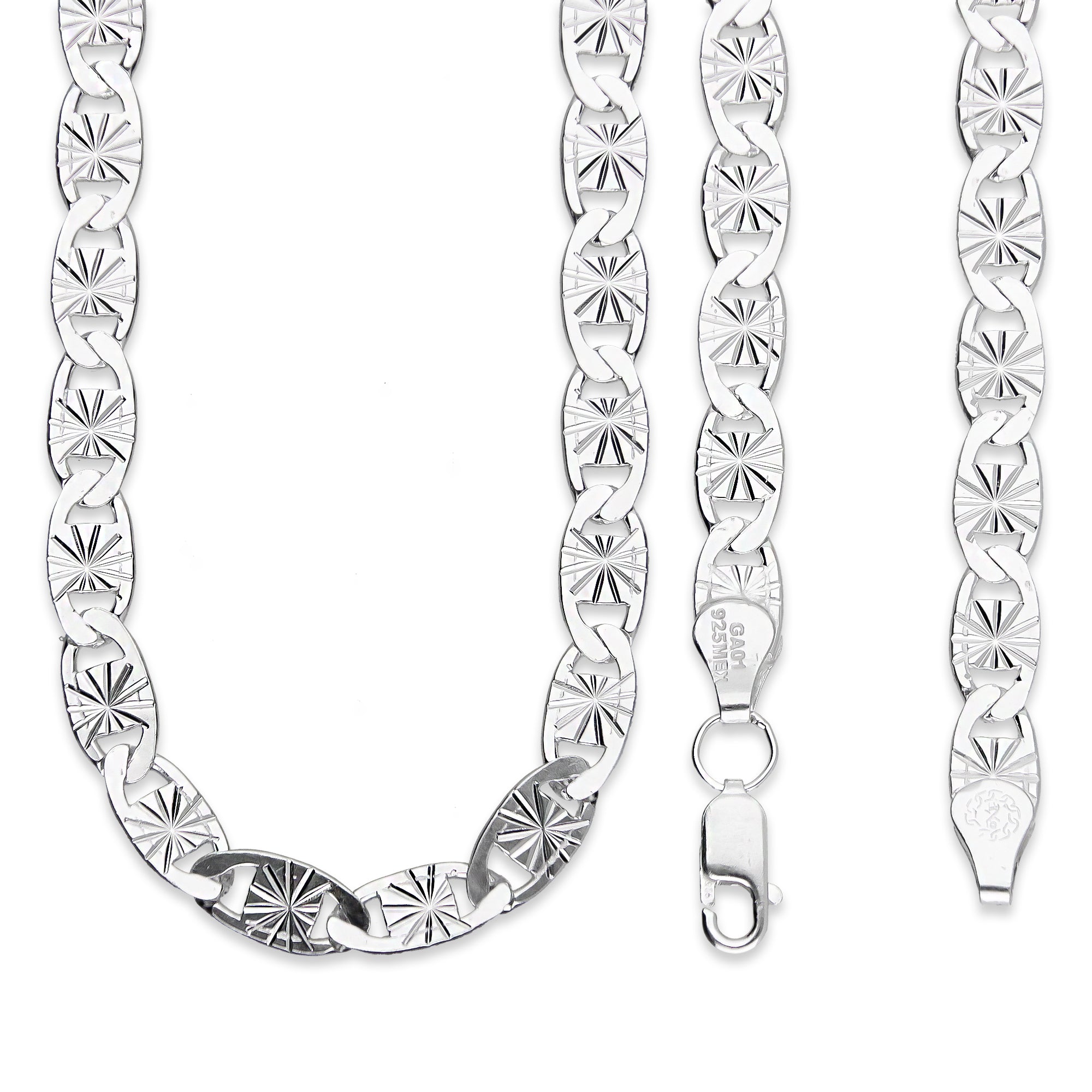 LPCU073-60 Cadena Gussi Estrella 6 mm x 60 cm en Plata .925 MLM5107468524