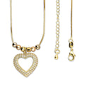 LPCUAC015 Gargantilla Oro Laminado Corazón Calado con Zirconias 5356384970