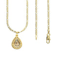 LPDG012 Medalla Gota Rostro Cristo + Cadena Oro Laminado 18 K 2139449685