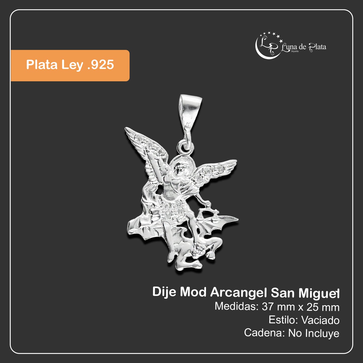 LPDJ016 Dije De Plata Mod Arcangel San Miguel Plata 925 Taxco Gro. MLM703439977