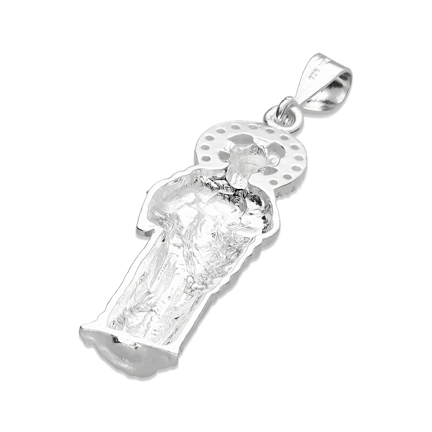 LPDJ027 Dije San Judas Bulto Mm En Plata .925 Con Zirconia Taxco Gro MLM843523987