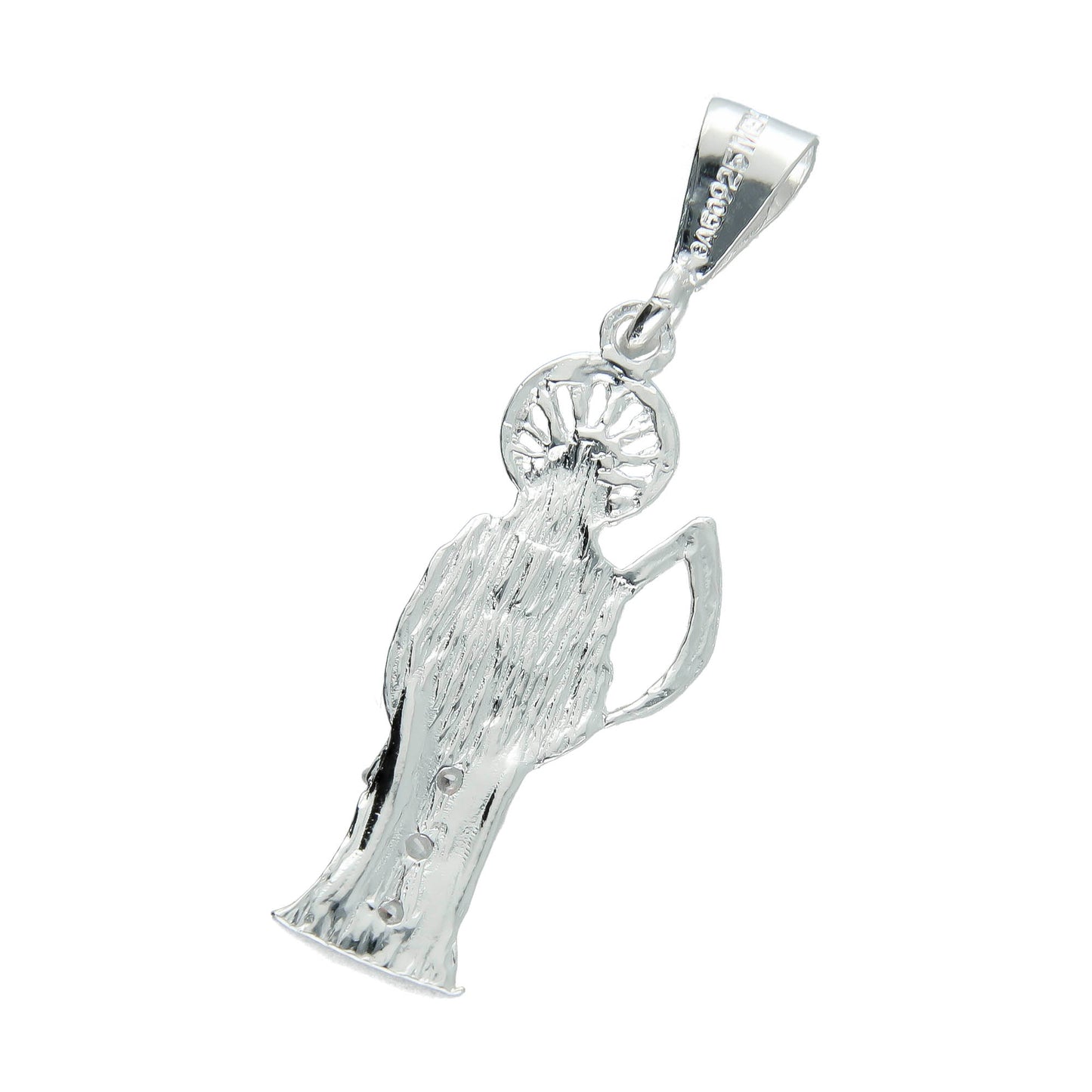 LPDJ029 Dije Santa Muerte Chica Plata .925 Con Zirconia Taxco Gro MLM732938635